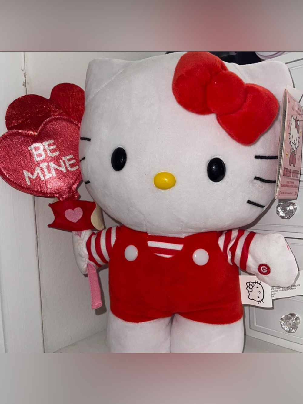 Hello Kitty Red and White Plush with Yellow Nose